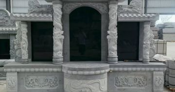 营口 芝麻灰高档墓碑，土墓，可定制
