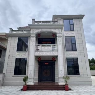 营口 芝麻白石材别墅干挂案例展示