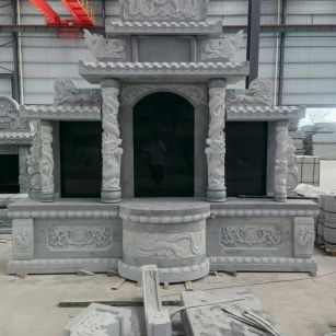 营口 芝麻灰高档墓碑，土墓，可定制