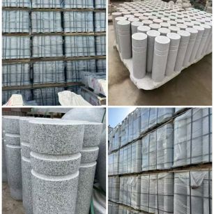 营口 芝麻白花岗岩挡车柱、隔离柱多少钱