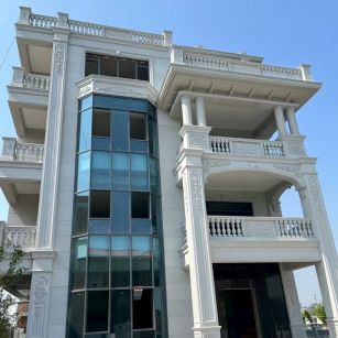 营口 芝麻白花岗岩别墅外墙干挂效果展示