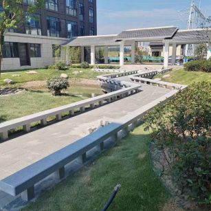 营口 芝麻灰小区坐凳&栏杆安装效果