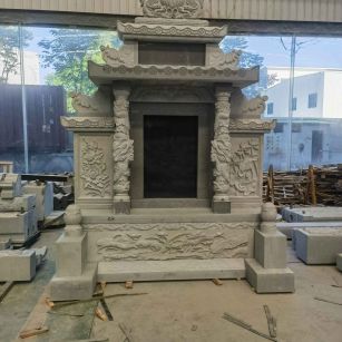 营口 芝麻灰高档墓碑、土墓，一套也支持定做