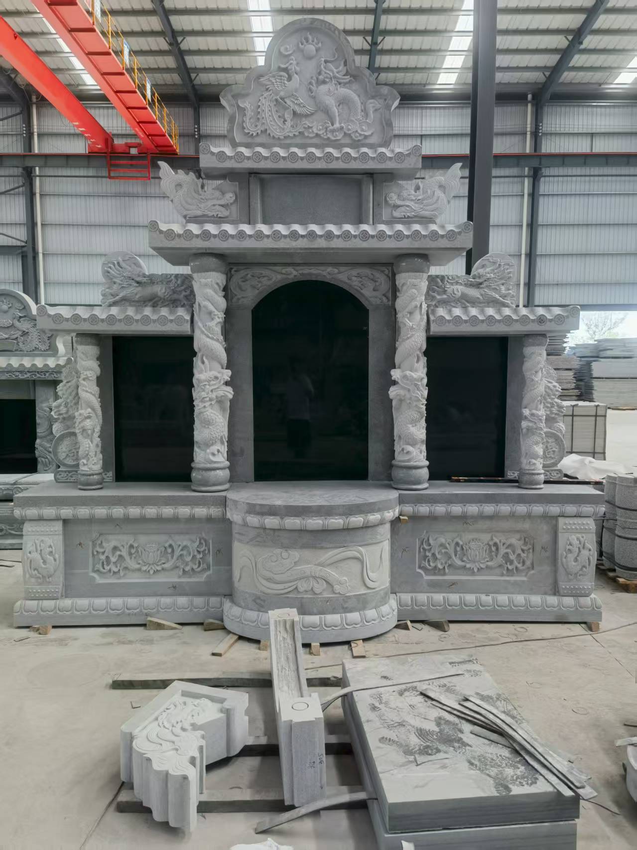 营口 芝麻灰高档墓碑，土墓，可定制